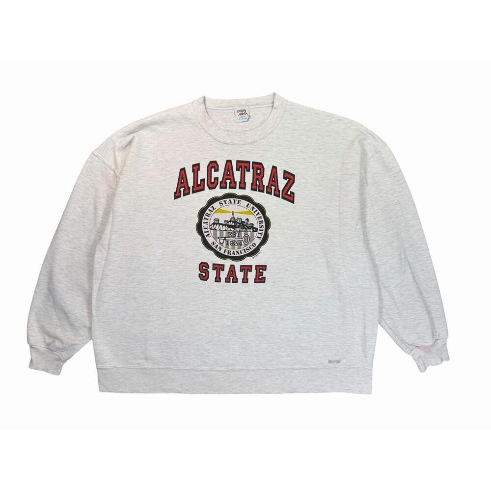 VTG 1990s Crazy Shirt Hawaii Alcatraz State University SF Boxy USA Crewneck XL